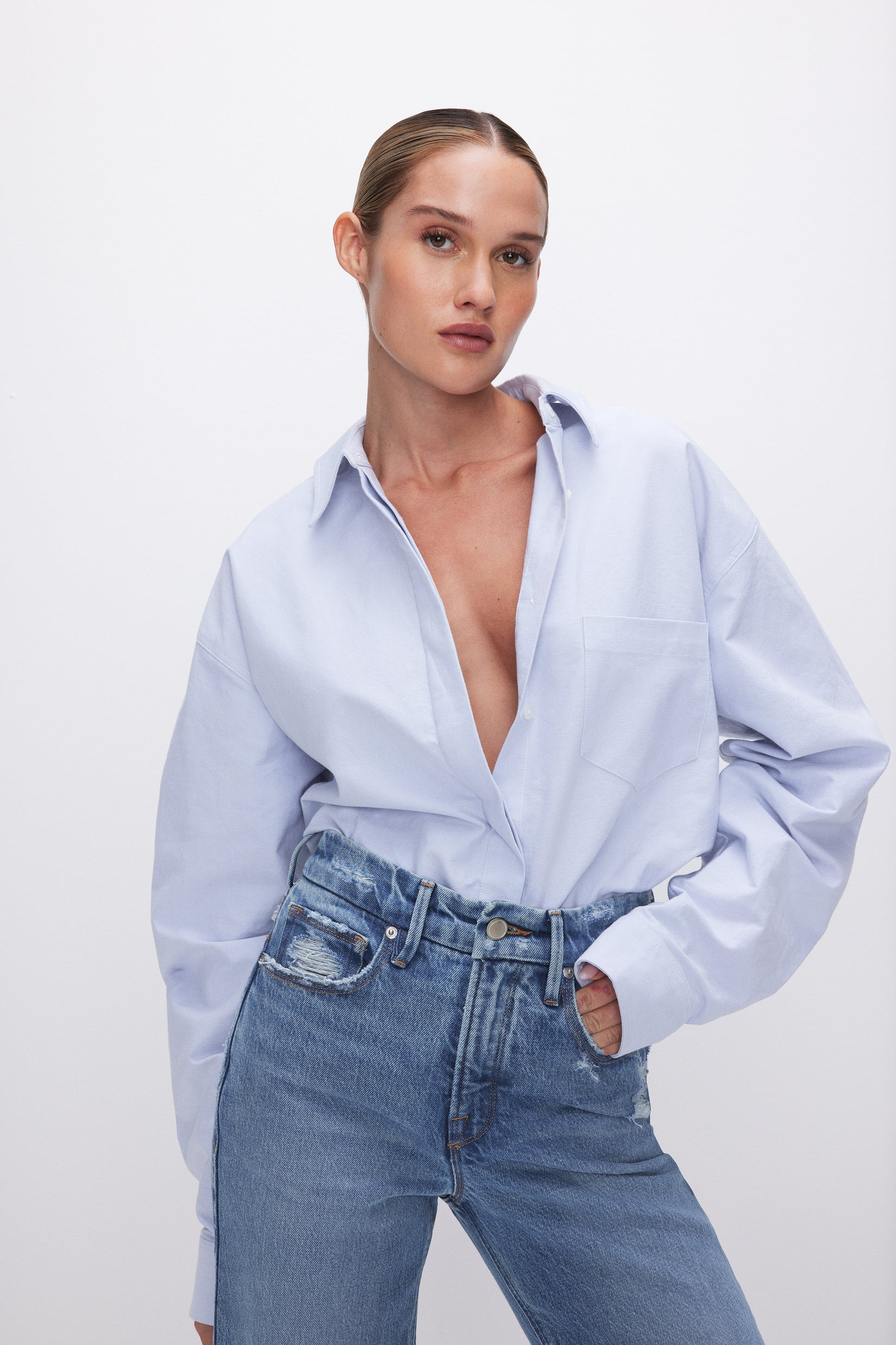 COTTON OXFORD SHIRT | Good American