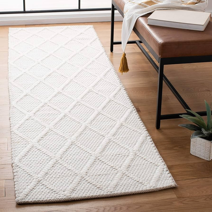 SAFAVIEH Natura Collection Runner Rug - 2'3" x 10', Ivory & Ivory, Handmade Wool & Viscose, Ideal... | Amazon (US)