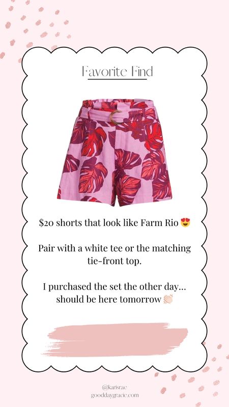 Farm Rio vibes for $20 🌺🌸 Matching top available too! 

Walmart finds, Paperbag shorts, summer outfit, matching set, mom outfit, mom style, Walmart fashion 

#LTKfindsunder50 #LTKtravel #LTKstyletip