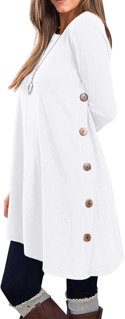 KORSIS Women's Long Sleeve T Shirts Tunic Dress | Amazon (US)