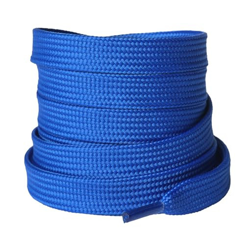 Olukssck 1 Pair Flat Shoe Laces for Sneakers, 2/5" Wide Athletic Shoelaces Royal Blue 45 inch(114cm) | Amazon (US)