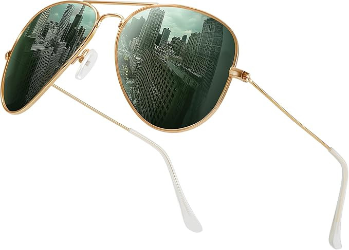 Classic Aviator Sunglasses for Men Womens Polarized UV400 Protection Driving Sunglasses | Amazon (US)