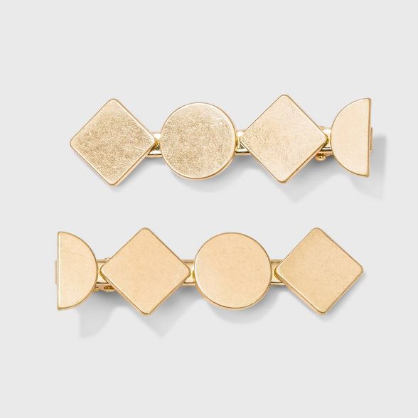 Geometric Worn Gold Salon Clip Set - Universal Thread™ Gold | Target
