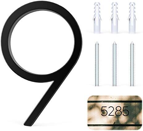 5 Inch Floating House Number Modern House Numbers, Zinc Alloy Number with Nail Kit and Detailed O... | Amazon (US)