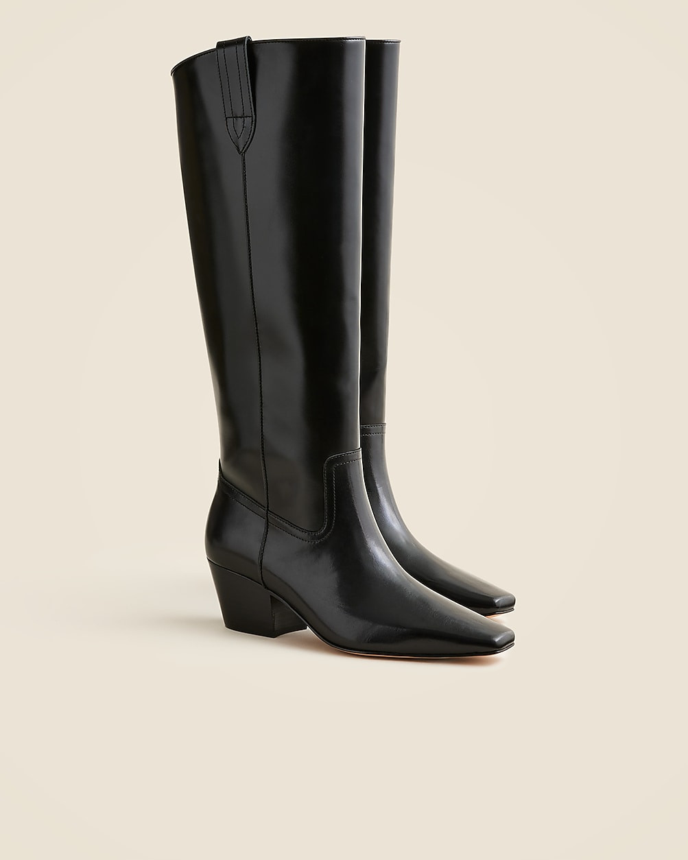 New Piper square-toe knee-high boots in leather | J. Crew US