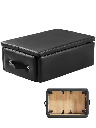 VEVOR Pilates Box for Reformer, 25x17x9 in Pilates Reformers Sitting Box for Exercises, Premium PU and Wood Pilates Equipment Accessory, Improve Strength, Balance, Range of Motion Home Gym, Black | Amazon (US)
