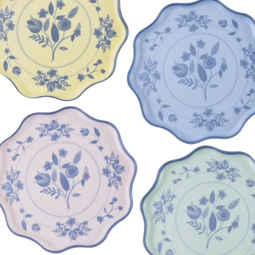 Meri Meri Reusable Melamine Plates, Pack of 4 Dishwasher Safe Floral Plates | Amazon (US)
