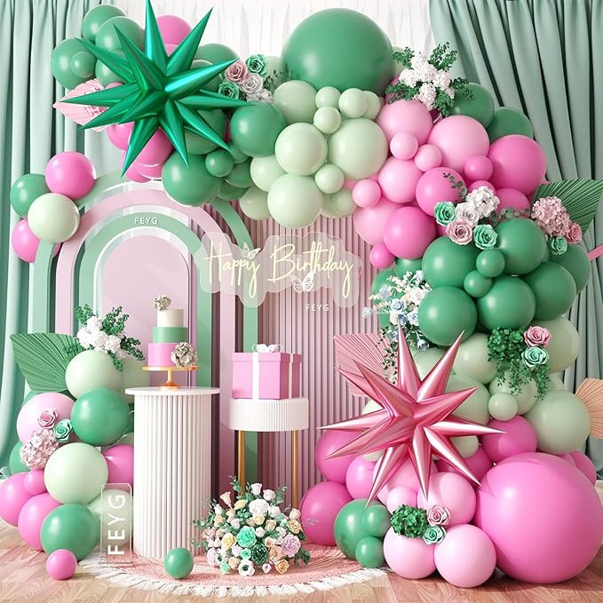 Pink and Green Balloon Arch Garland Kit, Green Pastel Pink Latex Balloons Party Balloons for Baby... | Amazon (US)