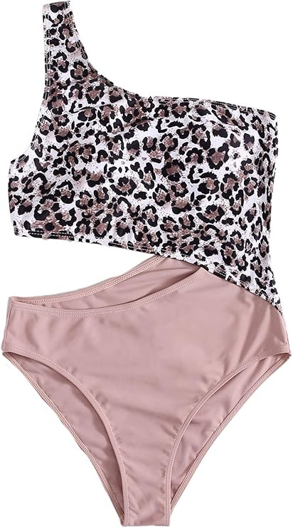 SweatyRocks Women's Bathing Suits One Shoulder Cutout One Piece Swimsuit Swimwear Monokini | Amazon (US)