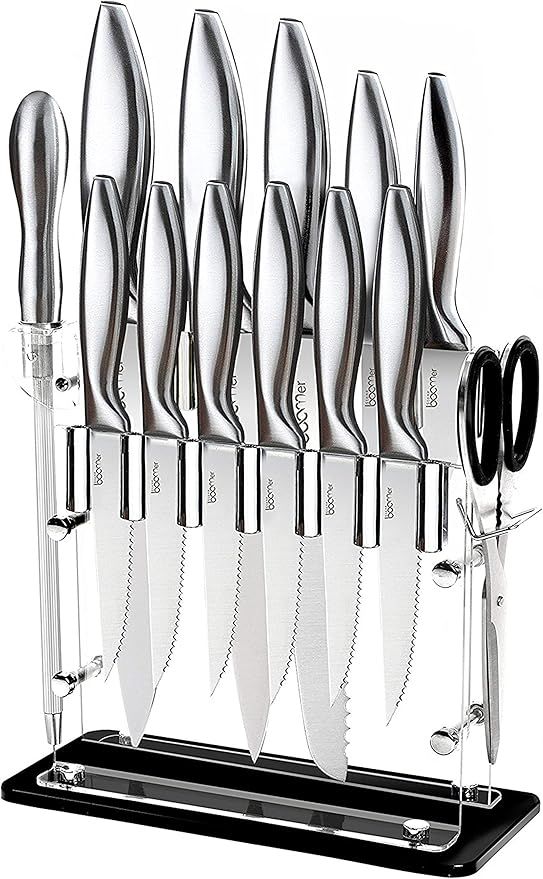 Knife Set, Kitchen Chef Knives - Stone boomer 14 Piece Knife Block Set, Stainless Steel Knife Set... | Amazon (US)