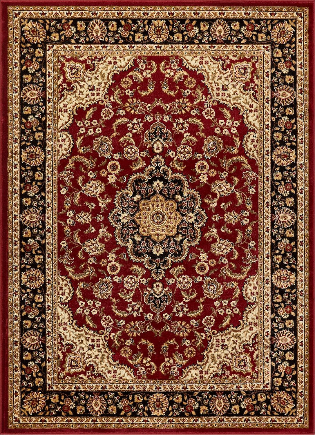 Well Woven Barclay Collection Medallion Kashan Red 5x7 (5'3" x 7'3") Area Rugs - Stain & Fade Res... | Amazon (US)