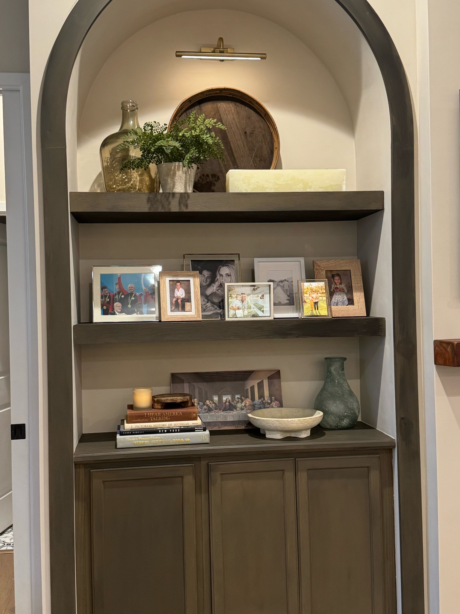 Remote control light for built ins or art 🖼️ 💡 brass 16 inch purchased, shown in photo. 

#LTKFindsUnder100 #LTKHome