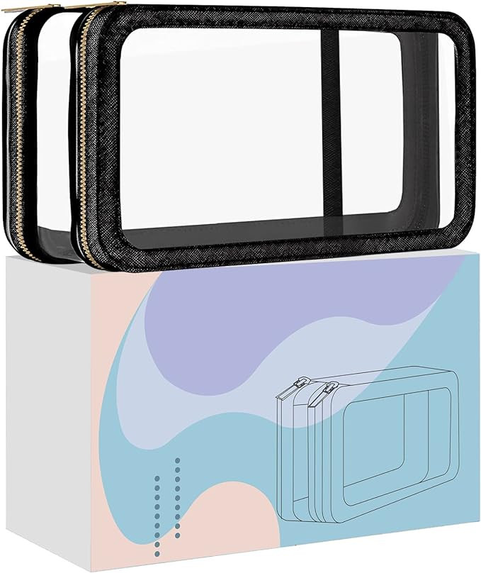 SAOQI Clear Makeup Bags, Waterproof Large Cosmetic Bags for Women Travel Toiletry Bag, Clear Make... | Amazon (US)