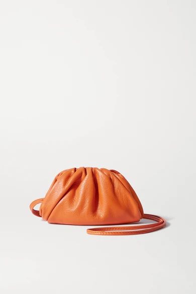 Bottega Veneta - The Pouch Mini Leather Clutch - Orange | NET-A-PORTER (US)