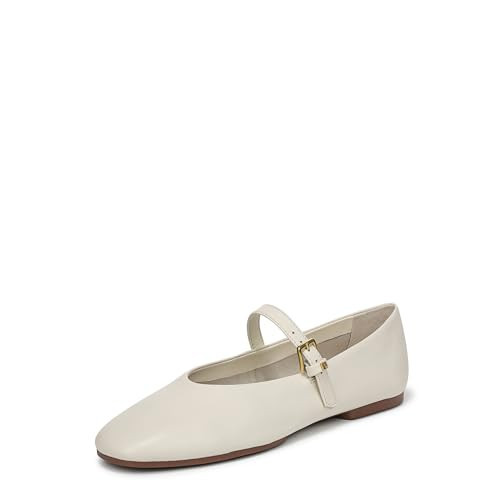 Franco Sarto Women's Odilia Mary Jane Flat Marshmallow White Leather 9.5 M | Amazon (US)