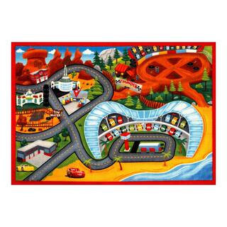 Pixar Cars 3-Road Play Youth Digital Printed 4 ft. x 6 ft. Juvenile Indoor Area Rug | The Home Depot