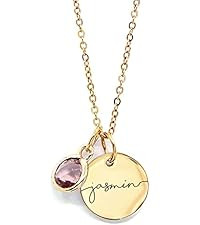 Personalized Name Necklace with Birthstone | Custom Engraved Gold Pendant for Women | Dainty Tarn... | Amazon (US)