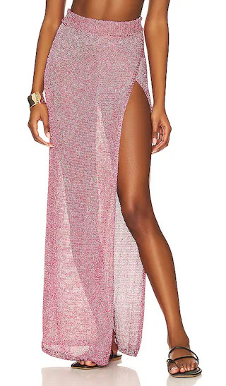 Keva Wrap Maxi Skirt in Pink | Revolve Clothing (Global)