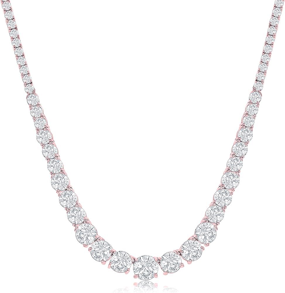 NYC Sterling Tennis Necklaces for Women – Luxurious Cubic Zirconia Necklace – Graduated Tenni... | Amazon (US)