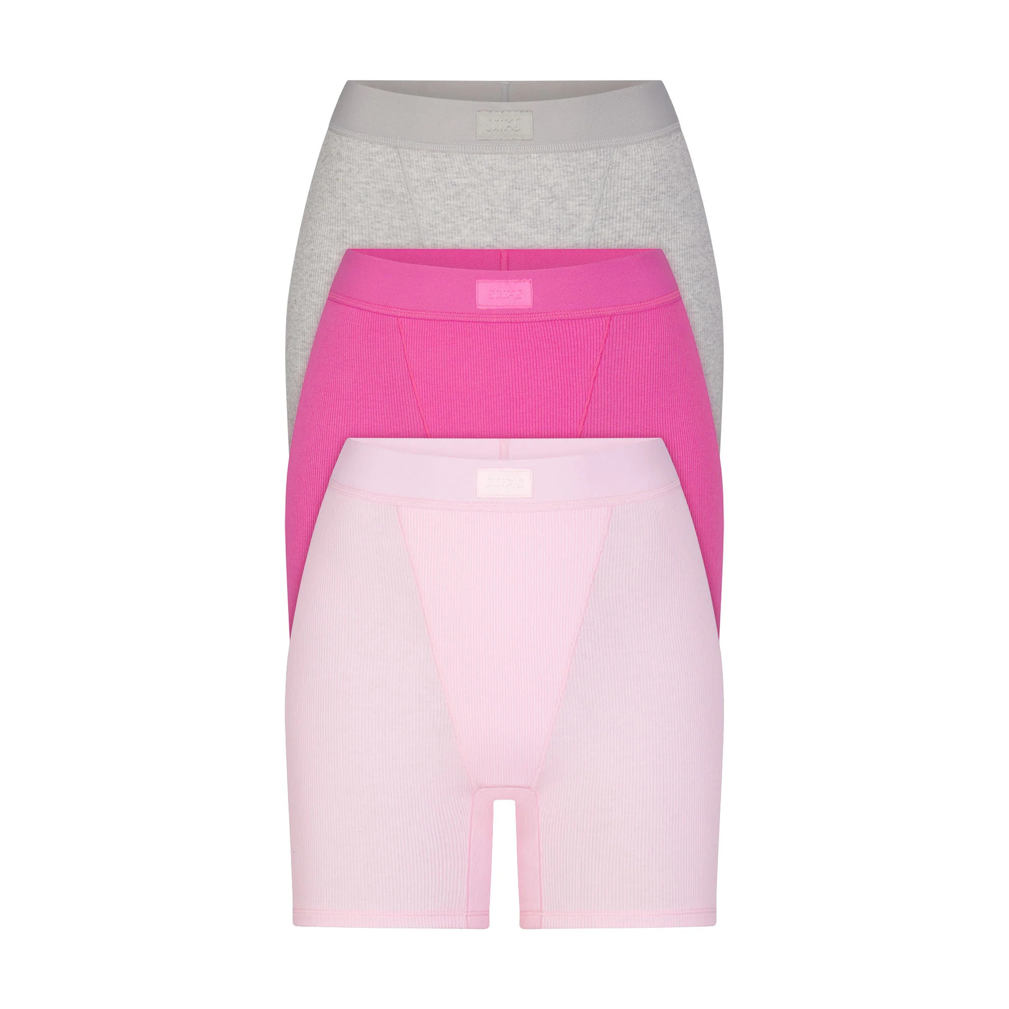 COTTON RIB BOXER 3-PACK | HOT PINK MULTI | SKIMS (US)