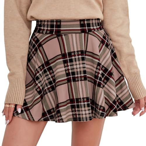 DJT Fashion Women's Versatile Skater Mini Skirt with Built-in Shorts | Amazon (US)