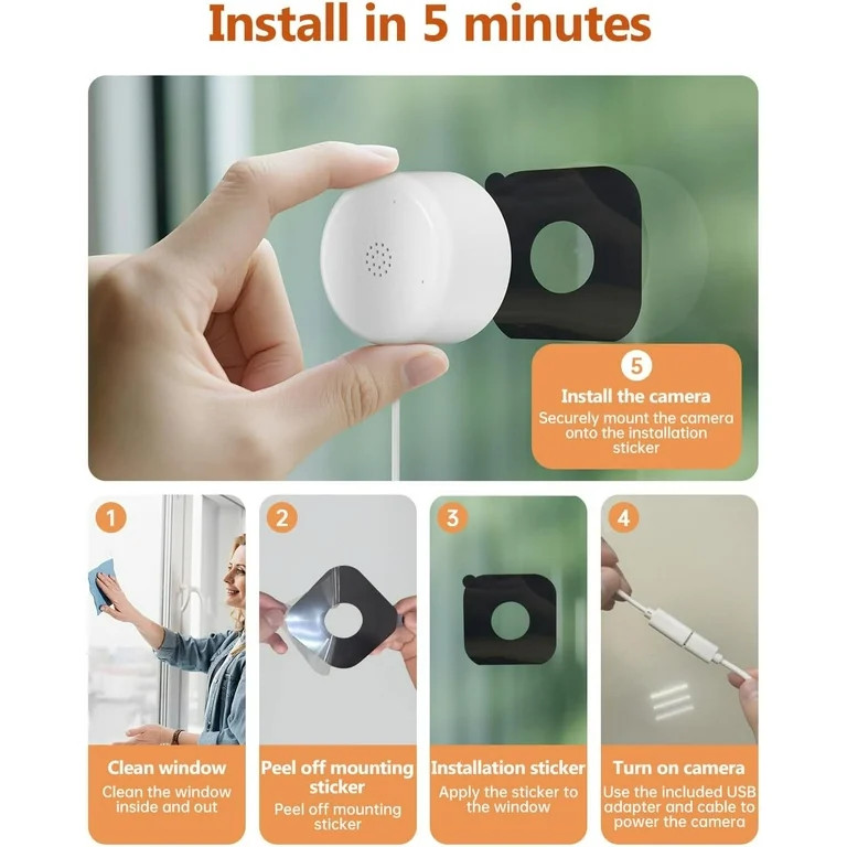 Window Camera, 2.4G&5G WIFI Home Security Camera 2K Indoor Outdoor Cameras for Home Security, Sta... | Walmart (US)
