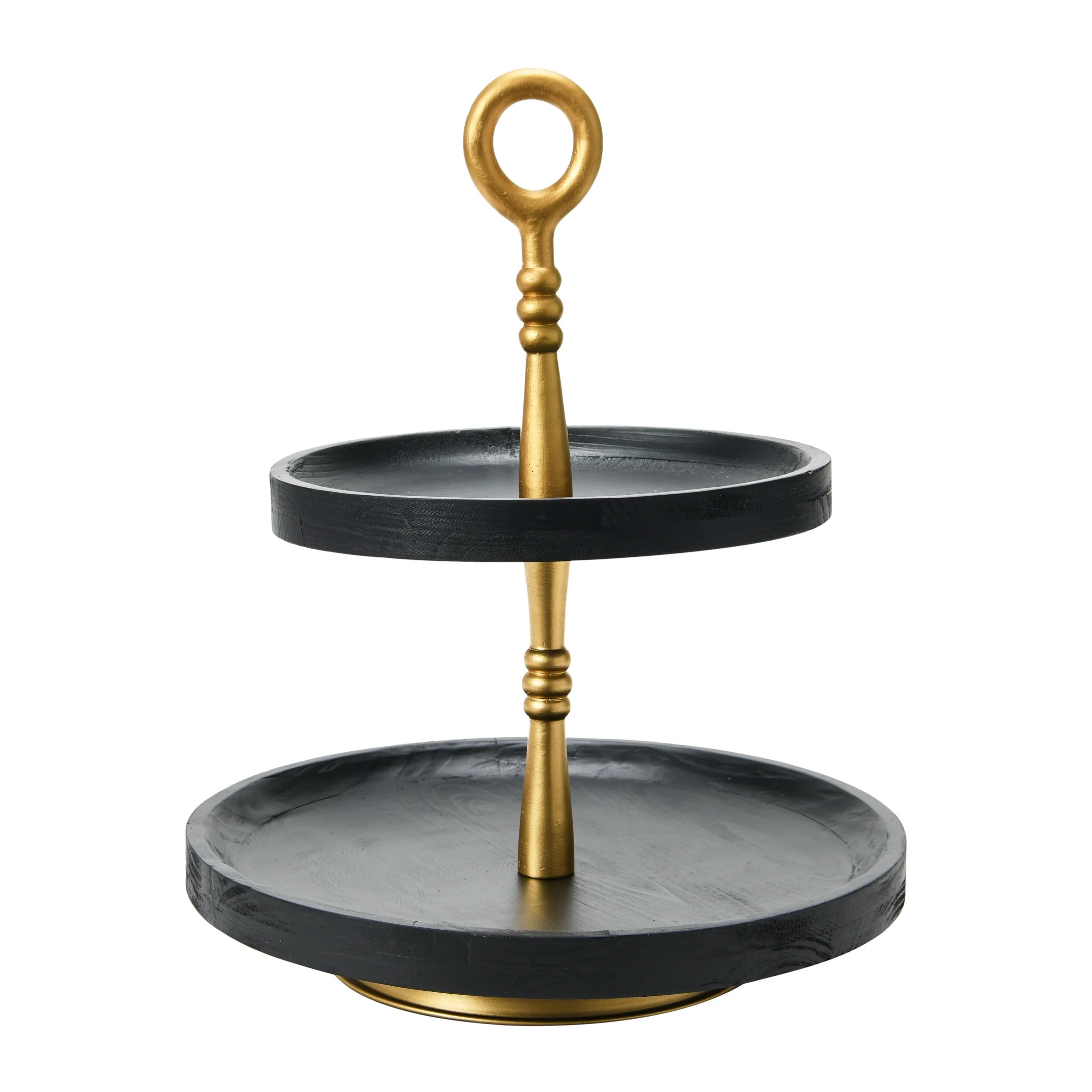 Main + Mesa Wood 2-Tier Decorative Tray, Black/Gold | Walmart (US)