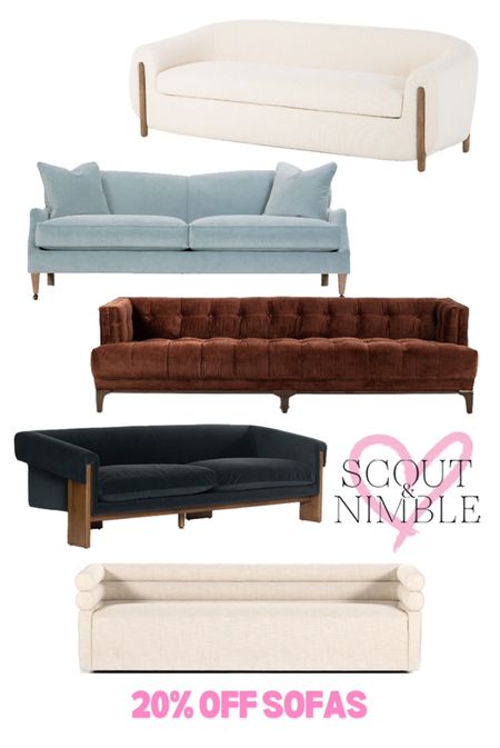 Memorial Day sales are bringing these incredibly elegant sofa options down 20% so it’s the right time to jump on it ! These are my favorite and the sexiest sofas out there - now at a super attractive price for the next few days so don’t miss the sale at Scout & Nimble 🤩🤩

#luxuryfurniture #sofa #memorialday 

#LTKstyletip #LTKsale #LTKhome
