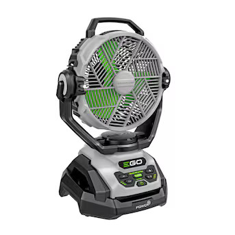EGO 10-in 56 -Volt 5 -Speed High Velocity Indoor/Outdoor Grey/Green Oscillating Misting Jobsite F... | Lowe's