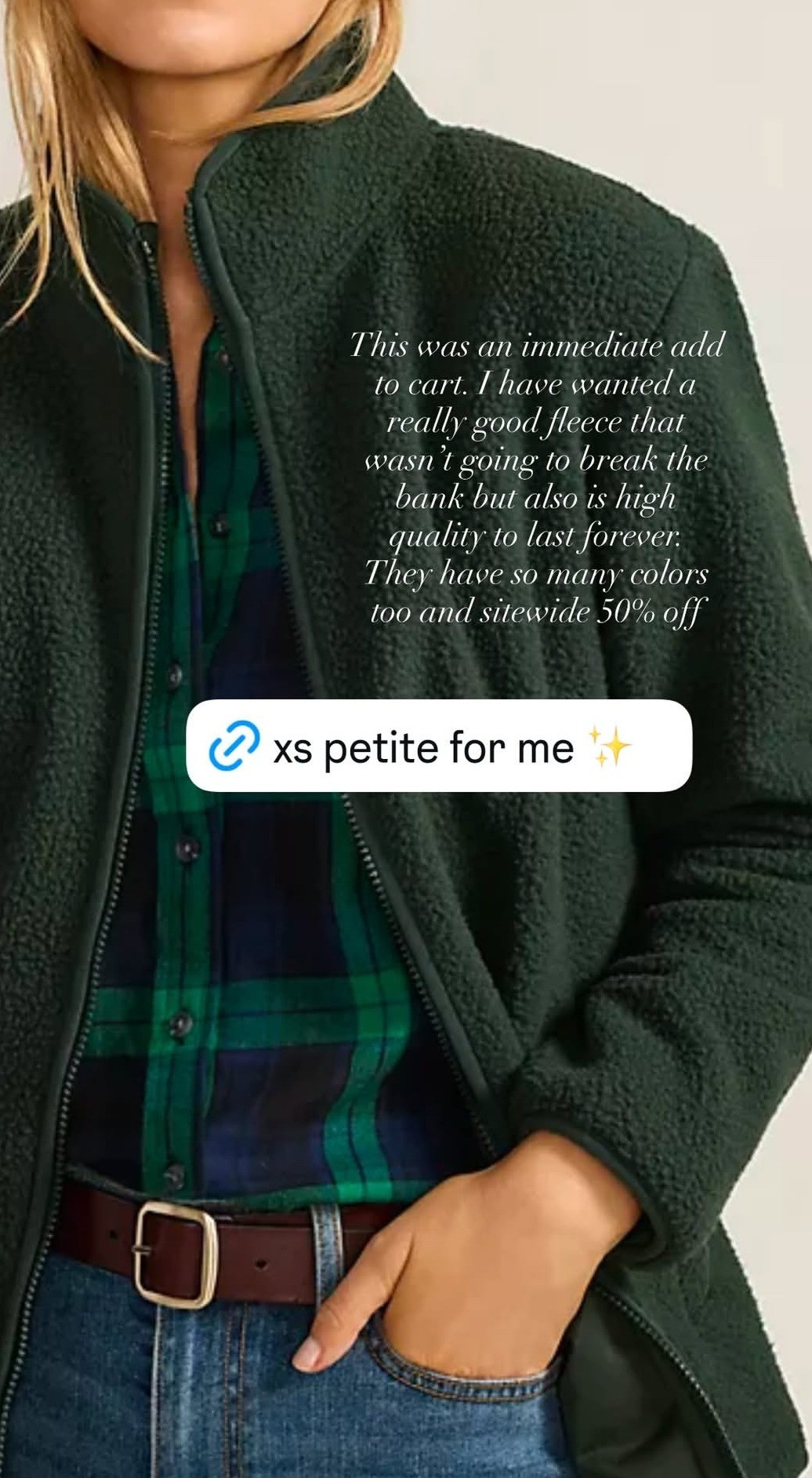 Immediate add to cart! High quality fleece jacket with a price that doesn't break the bank, plus the whole site is 50 percent off today! 

#LTKdayinmylife #LTKmomlife #LTKPetite