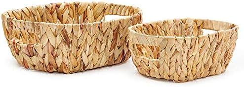 Americanflat Water Hyacinth Storage Baskets with Handle - Handwoven and Decorative for Organizing... | Amazon (US)