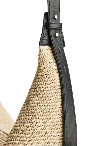 Leather-Trimmed Straw Bag | H&M (UK, MY, IN, SG, PH, TW, HK)
