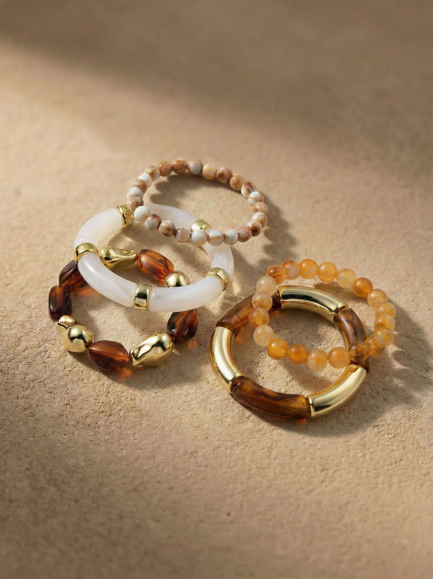 5 PCS RESIN BEADED BRACELET SET | Cider