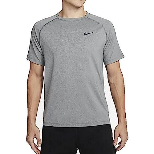 Nike, Mens, Ready Dri-Fit Short Sleeve Fitness Top, Smoke Grey/Heather/Black, Large | Amazon (US)