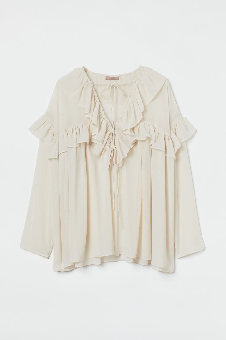 H&M+ Ruffle-trimmed Blouse | H&M (US + CA)