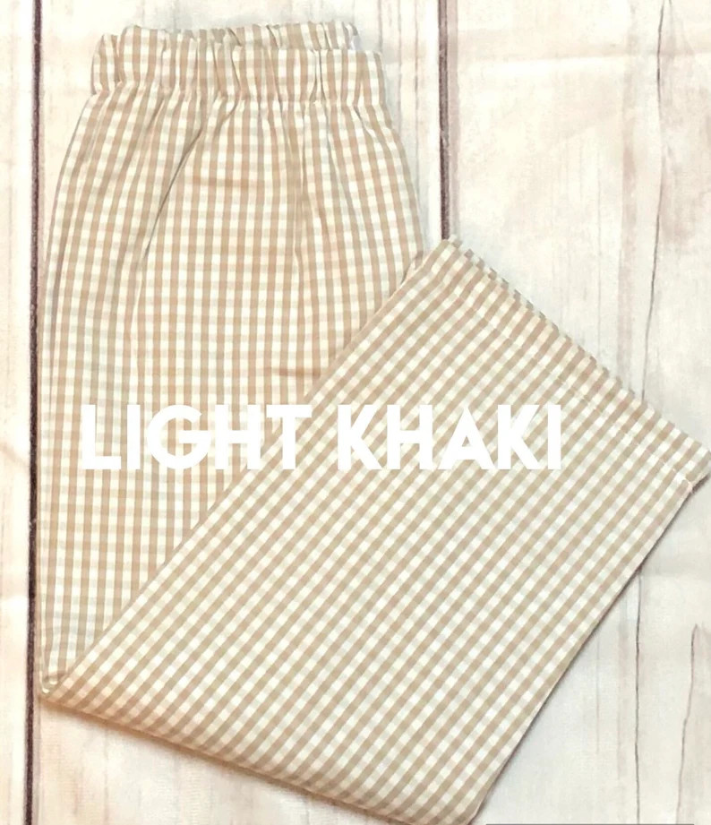 GINGHAM FULLY LINED -straight Leg Pants! Navy, Light Gray, Royal Blue, Red, Kelly Green, Light Bl... | Etsy (US)