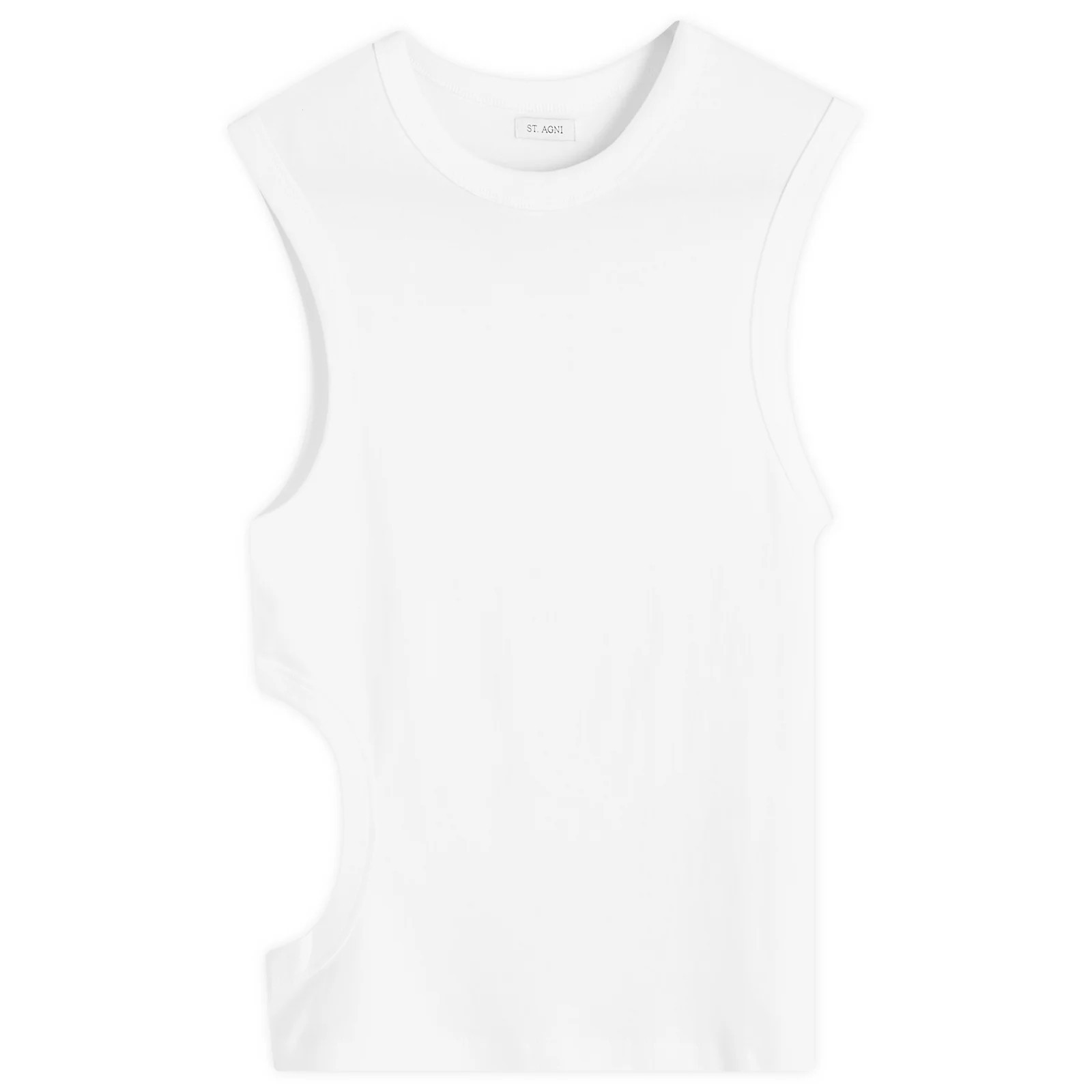 ST. Agni Women's Organic Cotton Cut Out Tank Top in White, Size X-Large | END. Clothing
