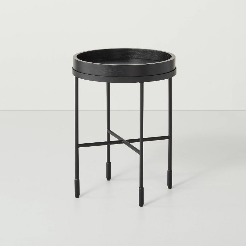 Wood &#38; Metal Accent Table Black - Hearth &#38; Hand&#8482; with Magnolia | Target