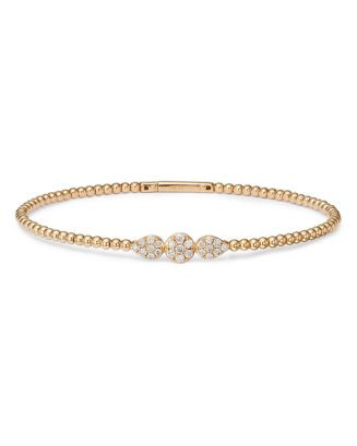 Diamond Triple Cluster Bead Bangle Bracelet in 14K Yellow Gold, 0.40 tcw | Bloomingdale's (AU)