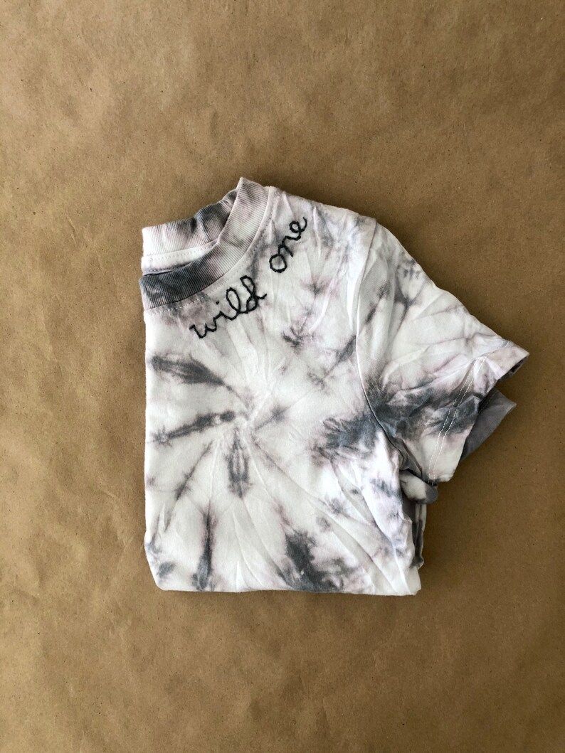 Wild One Tie Dye Custom Embroidery Shirt - Toddler and Kids Shirt - Neutral Tie Dye | Etsy (US)