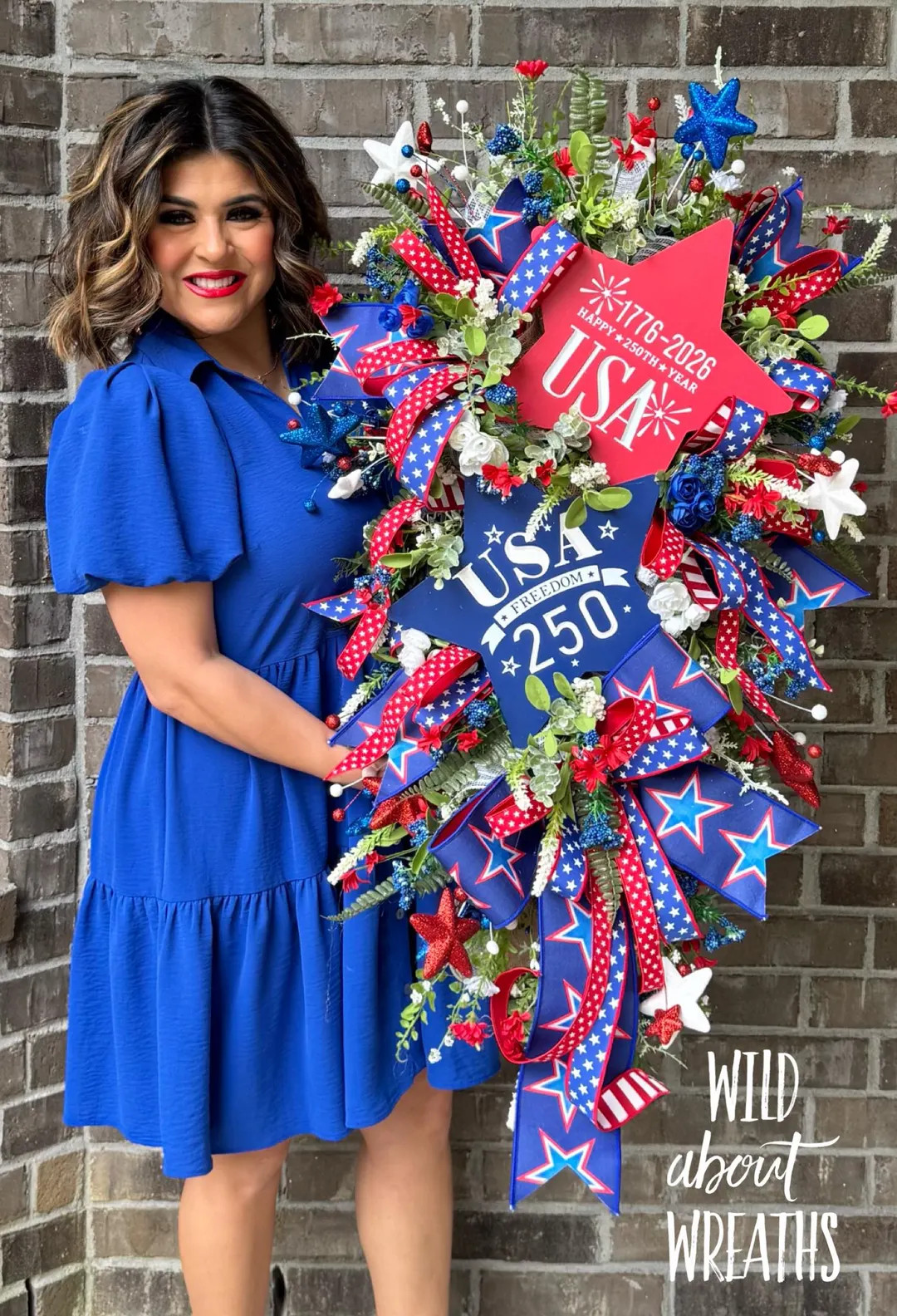 USA 250th Anniversary Patriotic Designer Wreath – America 1776–2026 Celebration Door Décor | Etsy (US)