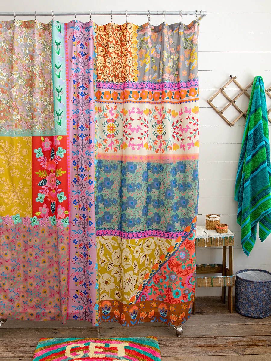 Boho Shower Curtain - Patchwork | Natural Life