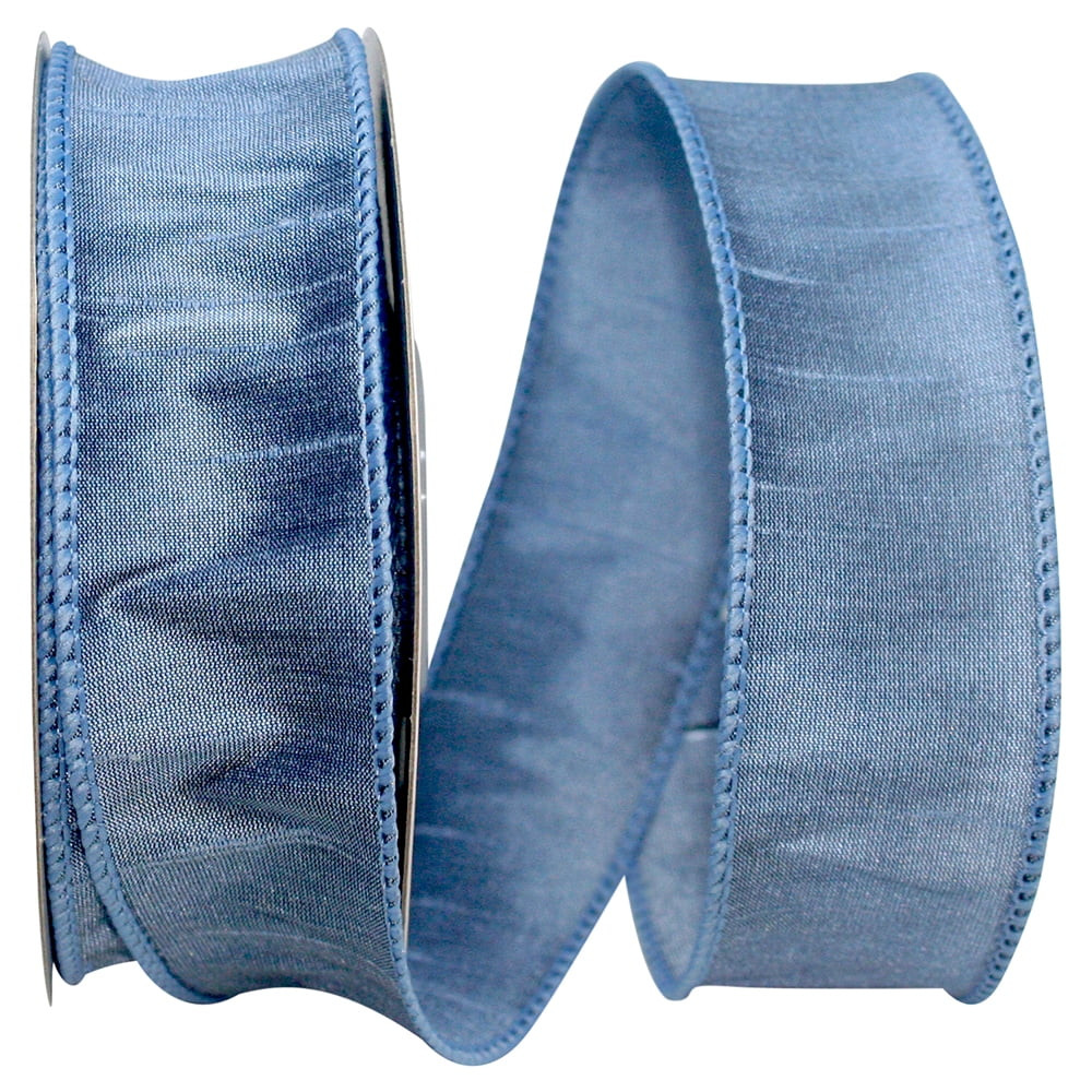 Reliant Ribbon - 92975W-354-09F, Dupioni Supreme Wired Edge Ribbon, French Blue, 1-1/2 Inch, 10 Y... | Walmart (US)