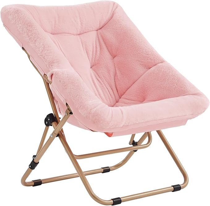 Comfy Folded Chair, Soft Faux Fur Oversized Folding Accent Chair, Lazy Chair for Teens Adults, Me... | Amazon (US)
