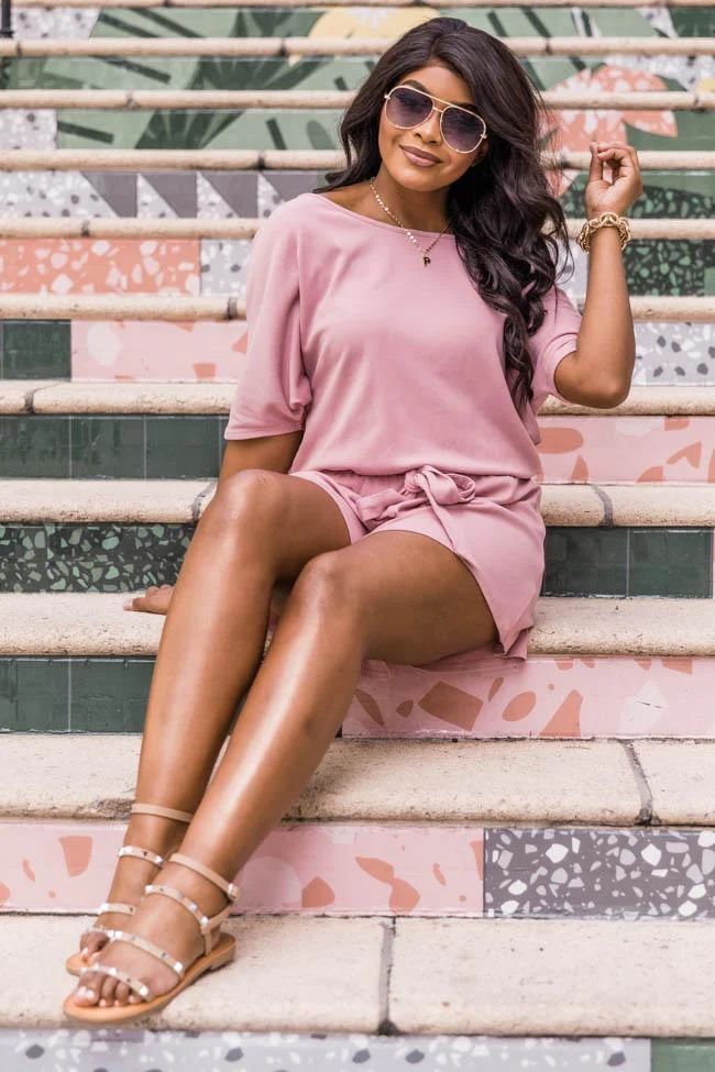 Ready For Anything Mauve Romper | The Pink Lily Boutique