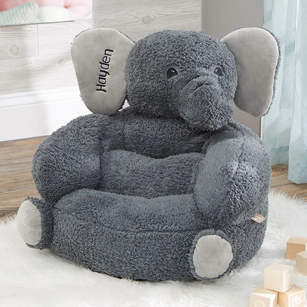 Plush Elephant Embroidered Kid's Chair - On Sale Today! | Personalization Mall