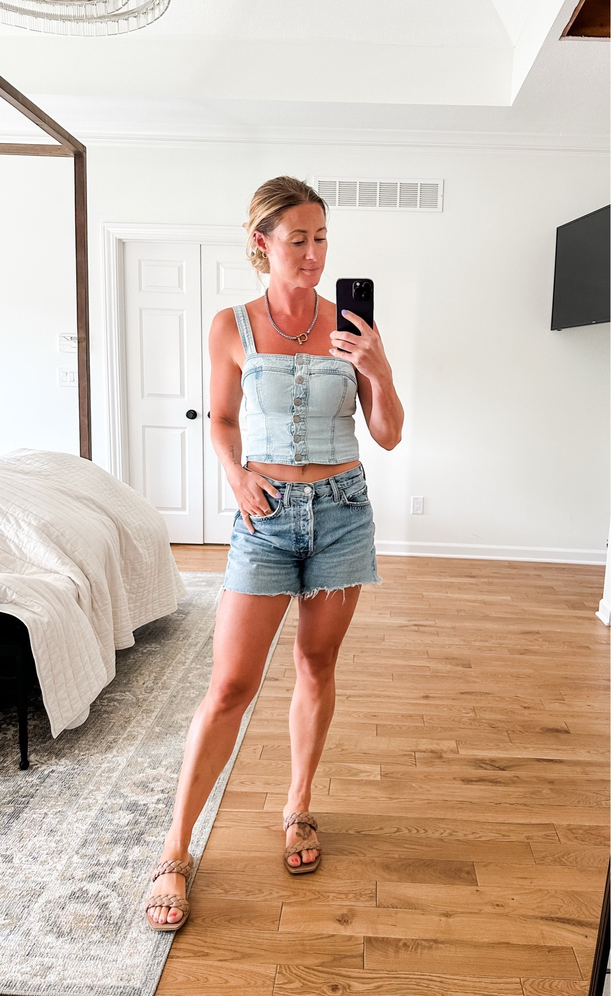 Links in comments (denim tank still on sale in darker wash, limited sizes!)

#LTKdayinmylife #LTKmomlife #LTKSaleAlert