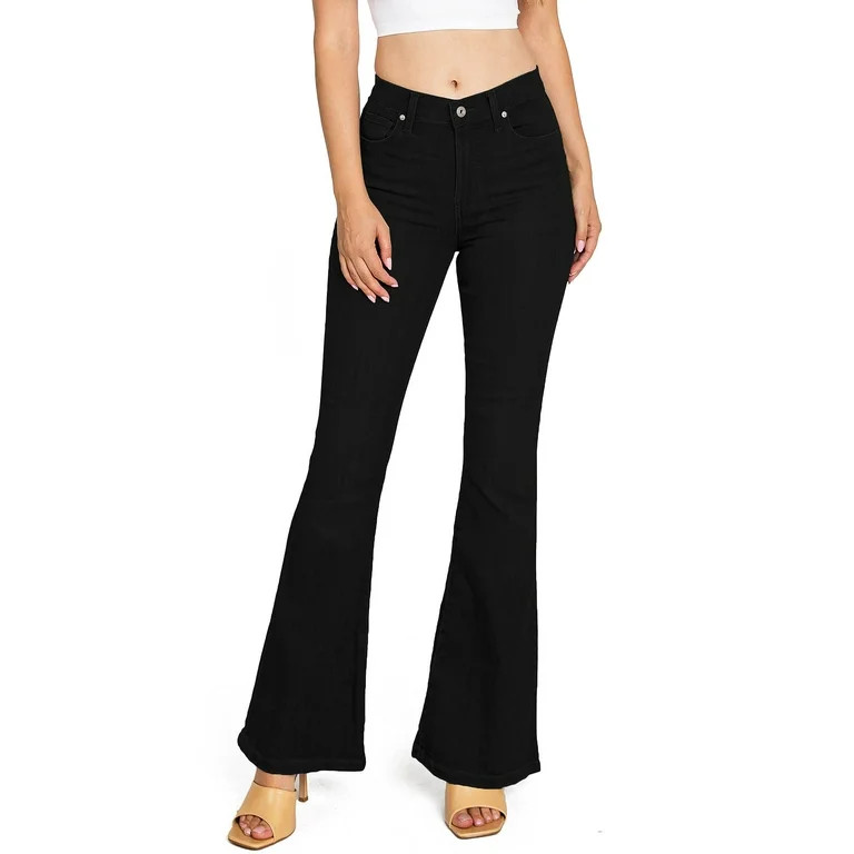 Celebrity Pink Regeneration Women's Juniors High Rise Flare Jeans (11, Black) - Walmart.com | Walmart (US)