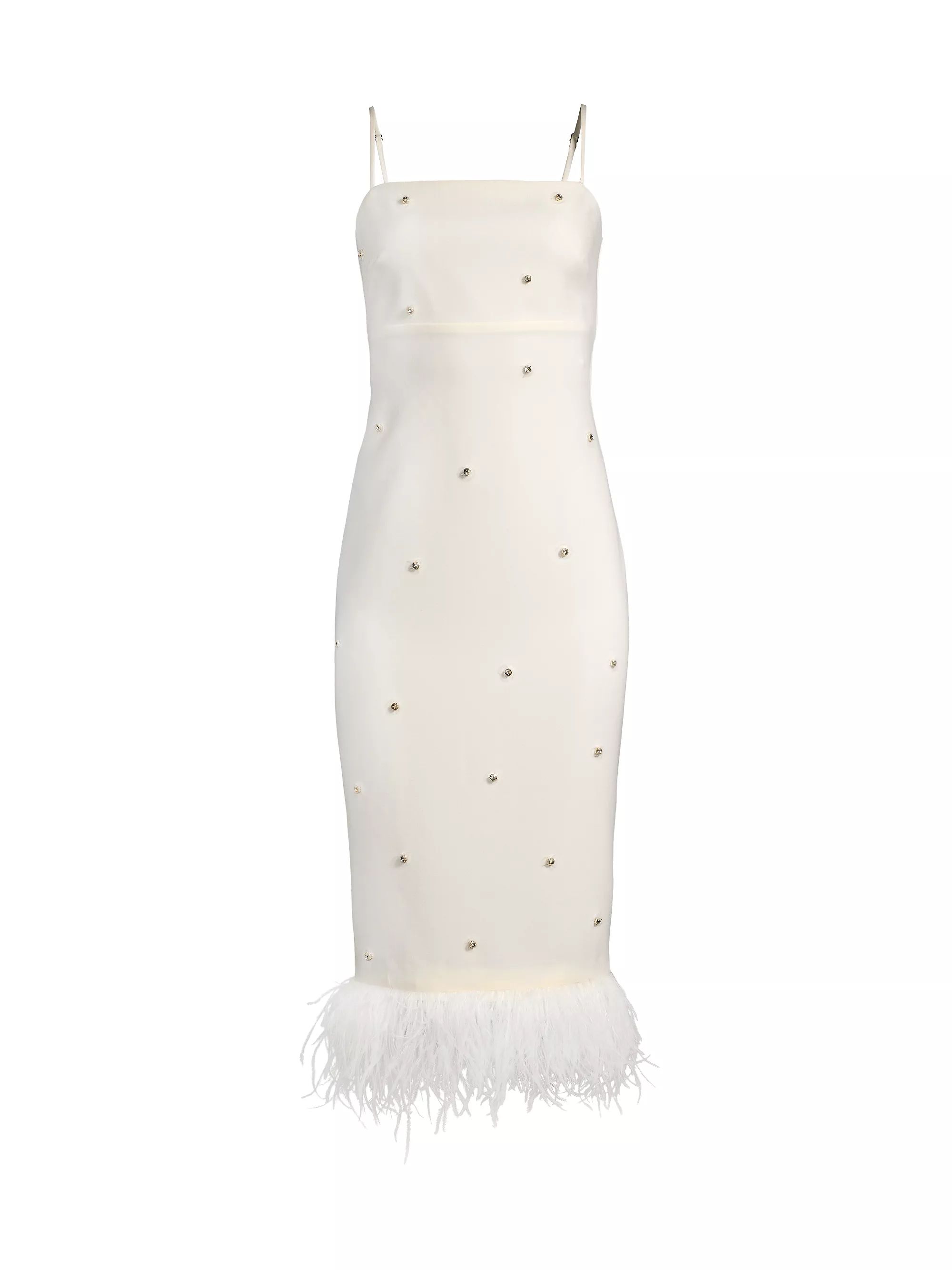 Electra Feathered Midi-Dress | Saks Fifth Avenue