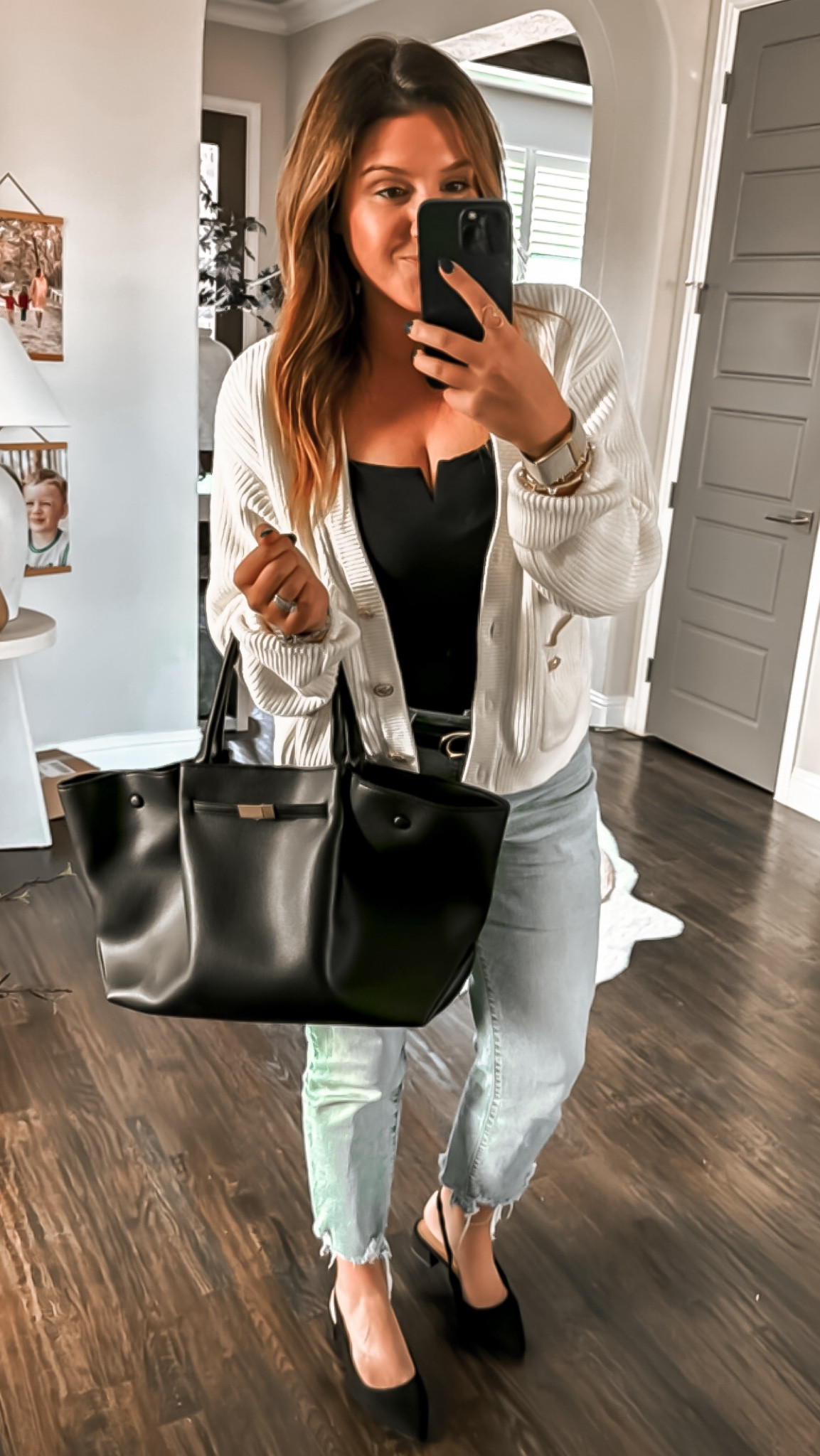 Weekend vibes! Easy, comfortable, and casual fall outfit! If it’s warm where you live you could always ditch the cardigan! The body suit is so comfortable and flatting and fits TTS

#LTKStyleTip #LTKMidsize #LTKWorkwear